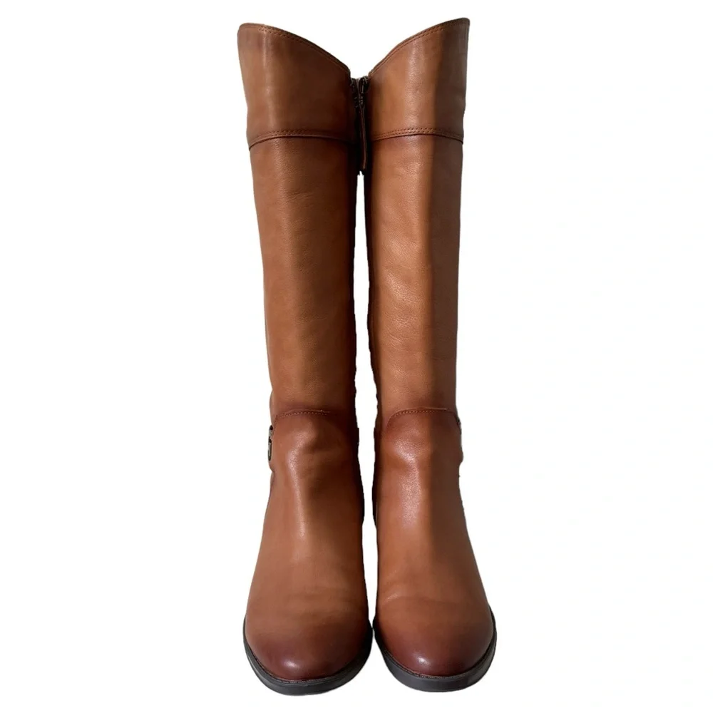 Sam Edelman Prisilla Fall Winter Casual Chic Leather Knee High Riding Boot Brown - Picture 7 of 15